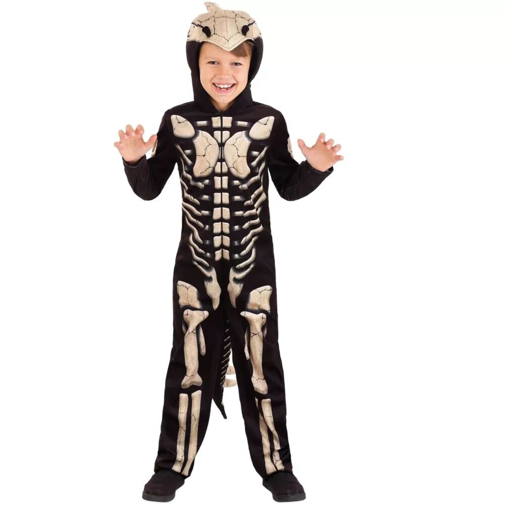 HalloweenCostumes.com Toddler Stegosaurus Fossil Costume for Kids, Black/Brown - Picture 2 of 10